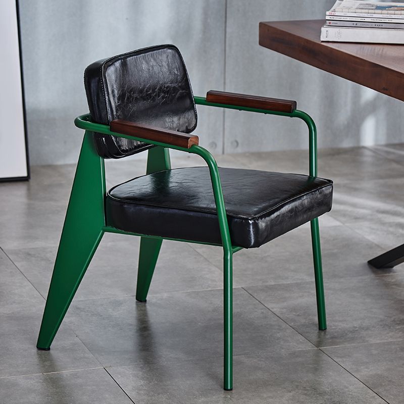 Industrial Metal Dining Room Chair Arm Open Back Dining Side Chair for Home Use Clearhalo ' kitchen&dining_furn' 'Dining Chairs' 'Dining Tables & Seating' 'dining_chair' 'furn' 'furn_dining_chair' 'Furniture' 'furniture_dining_chair' 'Kitchen & Dining Furniture' 'kitchen' 1200x1200_b0a958d3-4151-416c-9d8a-ed6ec3de18a2