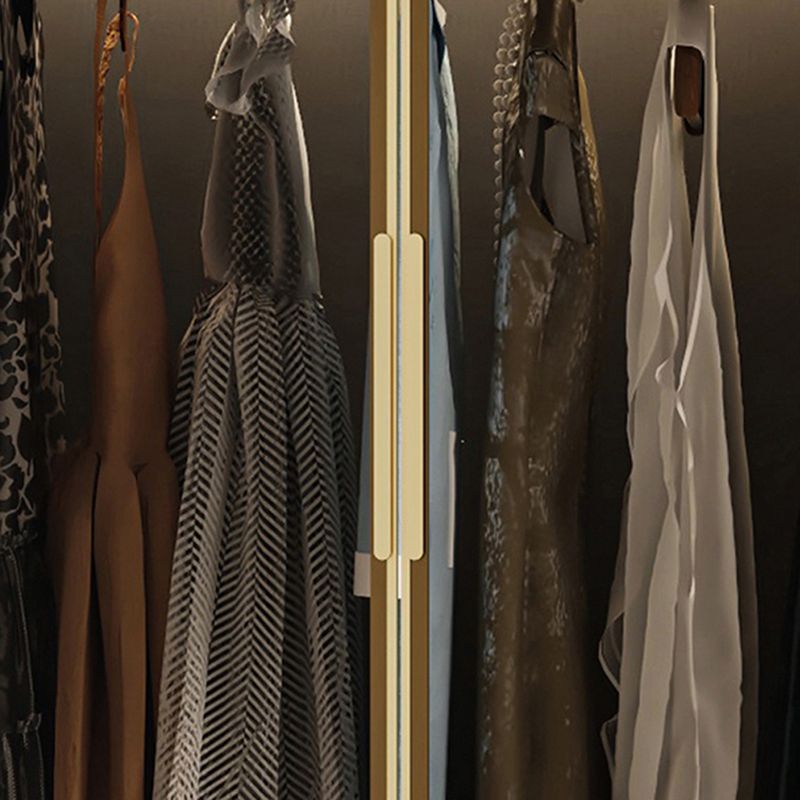 Glass and Wood Wardrobe Armoire Contemporary Wardrobe Closet Clearhalo 'Armoires & Wardrobes' 'armoires_wardrobes' 'Bedroom Furniture' 'furn' 'furn_armoires_wardrobes' 'Furniture' 1200x1200_b0ab9892-a5bd-4fab-9d49-4da4233748ff