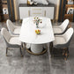 Metal Dining Table Extendable Pedestal Dining Table for Kitchen