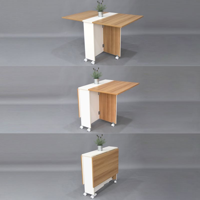 Artificial Foldable Wooden Top Table Extendable Rectangle Table with Storage Trestle Base Clearhalo ' dining_table' 'Dining Tables & Seating' 'Dining Tables' 'Furniture' 'furniture_dining_table' 'Kitchen & Dining Furniture' 'kitchen&dining_furn' 'kitchen' 'kitchen_dining_table' 1200x1200_b0b0d1b3-2129-4171-b5b4-5156d3c590a6