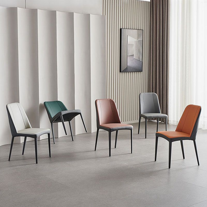 Industrial Home Side Chair Solid Back Metal Upholstered Dining Side Chair (Set of 2) Clearhalo ' kitchen&dining_furn' 'Dining Chairs' 'Dining Tables & Seating' 'dining_chair' 'furn' 'furn_dining_chair' 'Furniture' 'furniture_dining_chair' 'Kitchen & Dining Furniture' 'kitchen' 1200x1200_b0b170ac-d08f-4272-a47d-f9ddcbb6d916