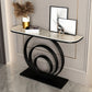 12 Inch Wide Modern Accent Table Half Moon Metal Console Table for Hall