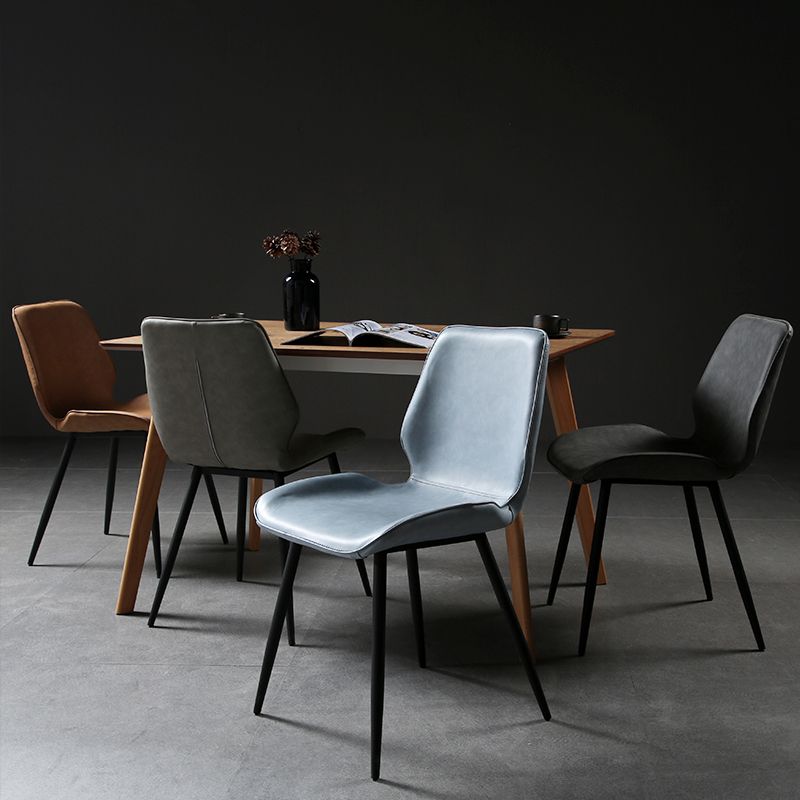 PU Leather Scandinavian Side Chair Wingback Matte Finish Dining Chair(Set of 4) Clearhalo ' kitchen&dining_furn' 'Dining Chairs' 'Dining Tables & Seating' 'dining_chair' 'furn' 'furn_dining_chair' 'Furniture' 'furniture_dining_chair' 'Kitchen & Dining Furniture' 'kitchen' 1200x1200_b0b4faf8-b1b0-46d9-adb0-7bed9306309a