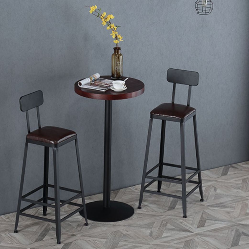 Industrial Armless Counter Stool Iron Cafe Bar Stool with Leather Cushion Clearhalo 'Bar Furniture' 'Bar Stools' 'bar_stools' 'furn' 'furn_bar_stools' 'Furniture' 'furniture_bar_stools' 'Kitchen & Dining Furniture' 1200x1200_b0b54bec-2ab5-4a3d-acbf-62d4c5c7bf84