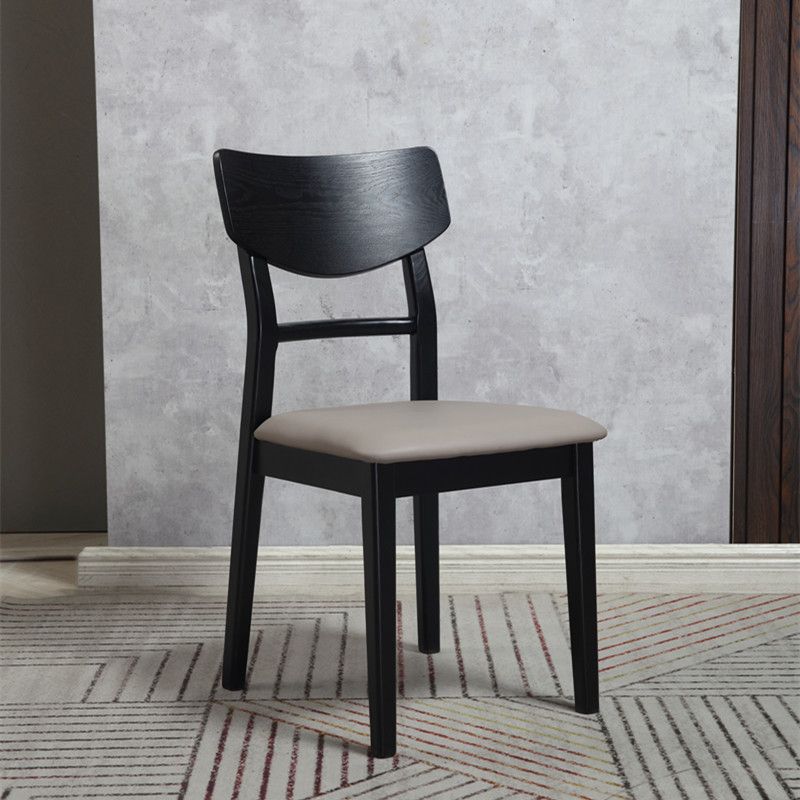 Industrial Ash Open Side Chair Matte Finish Upholstered Dining Chair with Black Legs Clearhalo ' kitchen&dining_furn' 'Dining Chairs' 'Dining Tables & Seating' 'dining_chair' 'furn' 'furn_dining_chair' 'Furniture' 'furniture_dining_chair' 'Kitchen & Dining Furniture' 'kitchen' 1200x1200_b0b5d57a-9e1f-4e24-b40e-a9dfee1634e9