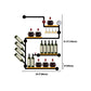 Matte Black Solid Wood Wine Rack Bottle Industrial Wall Mounted Bottle Rack Wood and Metal