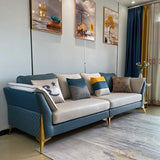 フェイクレザーモダン標準フレアアームステイン耐性セッピーソファ