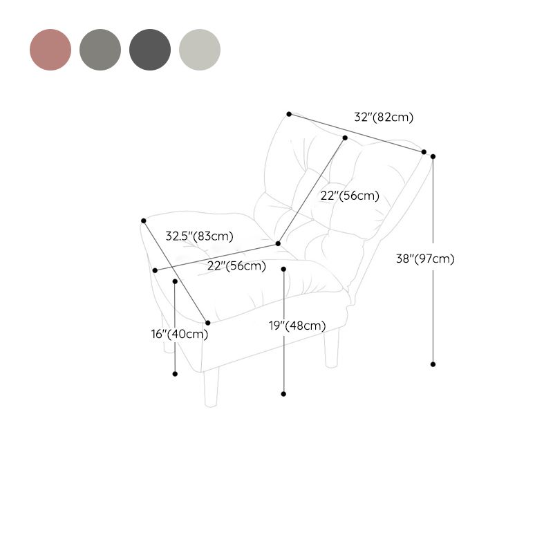 Scandinavian Tufted Single Recliner Chair Wooden Manual Recliner Chair with Footrest Clearhalo 'Chairs & Seating' 'furn' 'furn_recliners' 'Furniture' 'Living Room Furniture' 'Recliners' 1200x1200_b0b7d7be-114b-42b9-a183-f200e1ee1b35