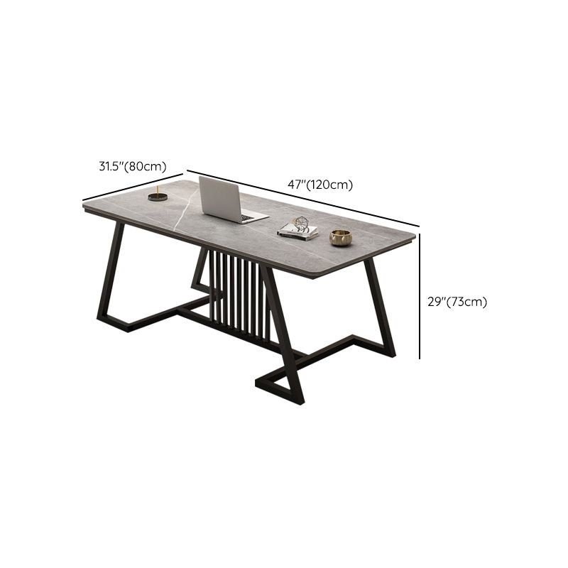 Modern Style Steel Base Office Desk Rectangular Home Writing Desk Clearhalo 'furn' 'furn_office_desk' 'Furniture' 'Office Desks' 'Office Furniture' 'office_desk' 1200x1200_b0b82de9-aa3c-4b5a-9996-cb5845322ec1