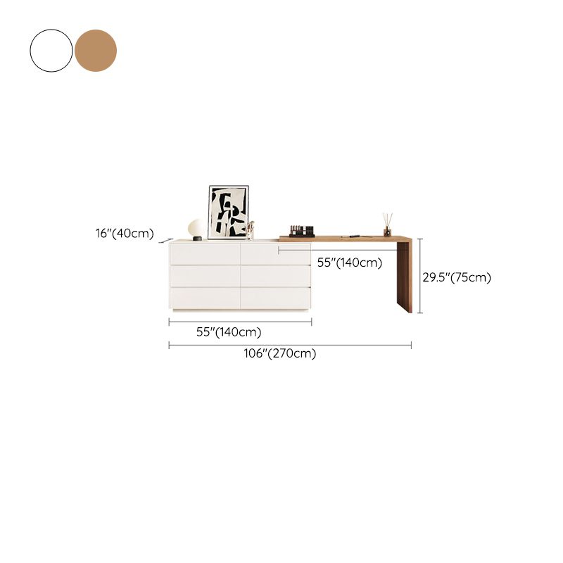 Contemporary Bedroom With Drawer White Solid Wood Lighted Mirror Dressing Table