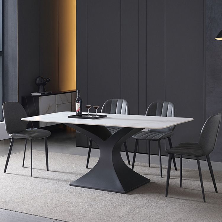 Set da pranzo moderno con piano in pietra sinterizzata Set tavolo da pranzo rettangolare 1/2/5/7 pezzi