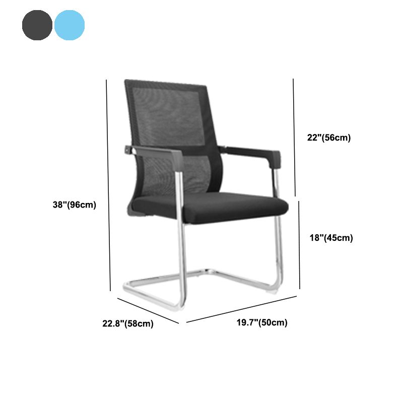 Contemporary Desk Chair No Wheels Mid Back Home Office Chair Clearhalo 'furn' 'furn_office_chair' 'Furniture' 'Office Chairs' 'Office Furniture' 'office_chair' 1200x1200_b0b9ce21-3988-4e26-a771-631485e60a20