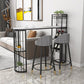 Glam Stone Indoor Bar Dining Table Iron Double Pedestal Bistro Table with Shelve Clearhalo 'Bar Furniture' 'Bar Tables' 'bar_tables' 'furn' 'furn_bar_tables' 'Furniture' 'furniture_bar_tables' 'Kitchen & Dining Furniture' 'kitchen&dining_furn' 'kitchen' 1200x1200_b0ba19b4-8f0c-4fc4-a1ce-5ebd618a4d90
