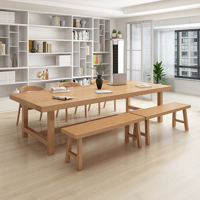 Rectangle Industrial Dining Room Table Pine Solid Wood Table with Trestle Base Clearhalo ' dining_table' 'Dining Tables & Seating' 'Dining Tables' 'furn' 'furn_dining_table' 'Furniture' 'furniture_dining_table' 'Kitchen & Dining Furniture' 'kitchen&dining_furn' 'kitchen' 'kitchen_dining_table' 1200x1200_b0baab01-25af-4477-bc22-32efebeffc8d
