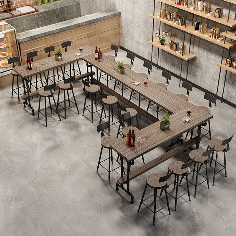 Solid Wood Bistro Bar Table Rectangle Black Base Bar Table for Dining Room Clearhalo 'Bar Furniture' 'Bar Tables' 'bar_tables' 'furn' 'furn_bar_tables' 'Furniture' 'Kitchen & Dining Furniture' 1200x1200_b0bce2a1-0887-4c7f-b478-09bf86b882ea