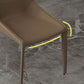 Modern Leather Dining Side Chair Solid Back Armless Side Chair
