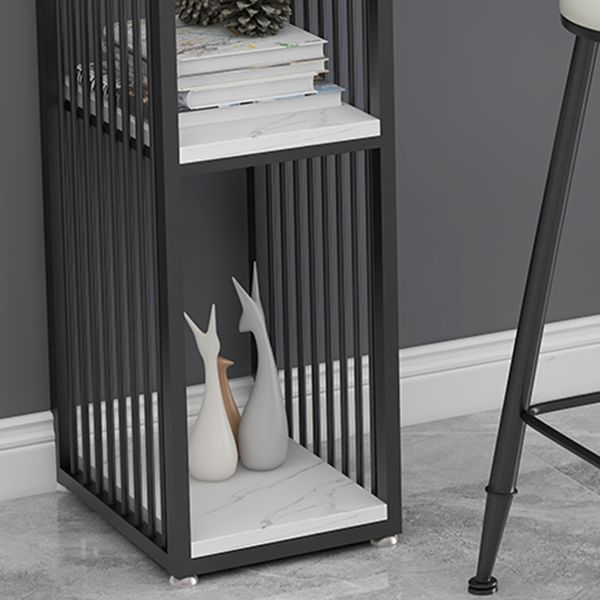 Tavolo da pranzo a barre di pietra glam rettangolo bar con doppio piedistallo per balcone