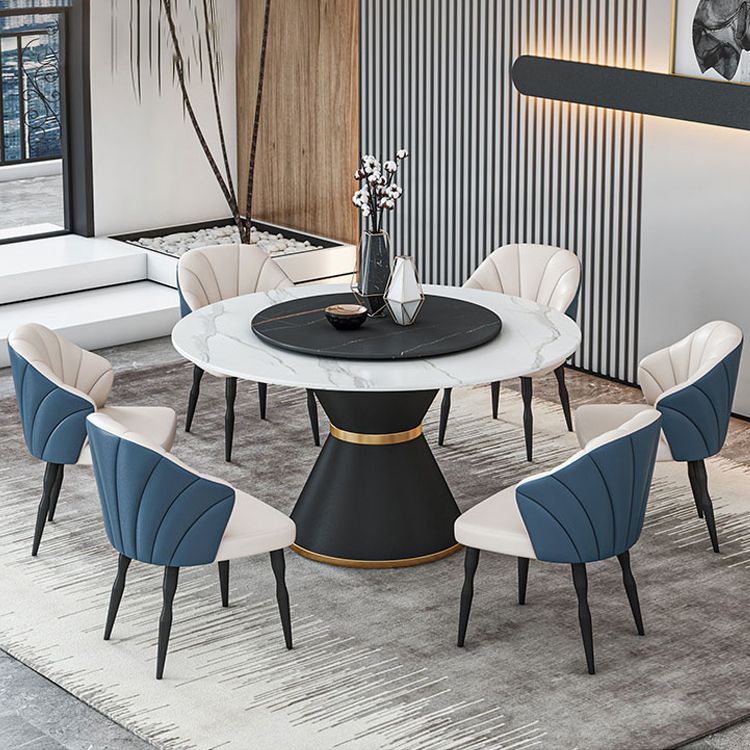 1/2/7/9 Pcs Metal Modern Dining Room Set with Round Indoor Table Dining Set Clearhalo 'Dining Room Sets' 'Dining Tables & Seating' 'dining_room_set' 'furn' 'furn_dining_room_set' 'Furniture' 'furniture_dining_room_set' 'Kitchen & Dining Furniture' 'kitchen&dining_furn' 'kitchen' 1200x1200_b0be63b7-5203-41b2-9baa-3c51179199af