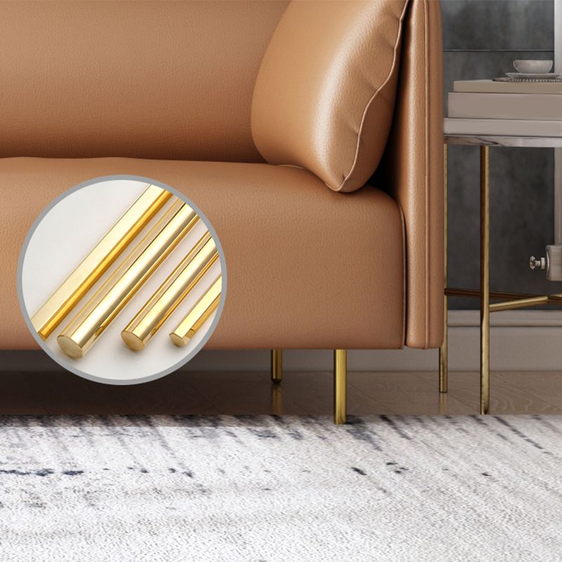 Pillow Top Arm Sofa Modernism Faux Leather 28.35-In High Sofa Clearhalo 'furn' 'furn_sofas' 'Furniture' 'furniture_sofas' 'kitchen' 'kitchen_sofas' 'Living Room Furniture' 'Sofa' 'sofas' 1200x1200_b0beaa8e-3a72-4143-b000-fe0a20fcc8c7