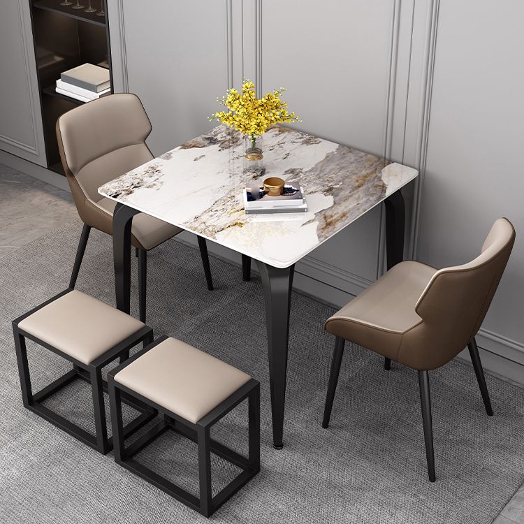 Industrial Sintered Stone Dining Table Metal Dining Table for Dining Room Clearhalo 'Dining Tables & Seating' 'Dining Tables' 'dining_table' 'furn' 'furn_dining_table' 'Furniture' 'furniture_dining_table' 'Kitchen & Dining Furniture' 1200x1200_b0becd8c-dde7-4f66-800f-dcc464817f6c