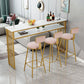 Rectangle Bar Pub Table Set 1/3/4/5 Pcs Metal and Wood Bar Table and Upholstered Stools Clearhalo 'Bar Furniture' 'furn' 'furn_home_bar_bar_sets' 'Furniture' 'Home Bars & Bar Sets' 'home_bar_bar_sets' 'Kitchen & Dining Furniture' 1200x1200_b0bffe9e-20f1-4339-9238-b1f46310ddf7