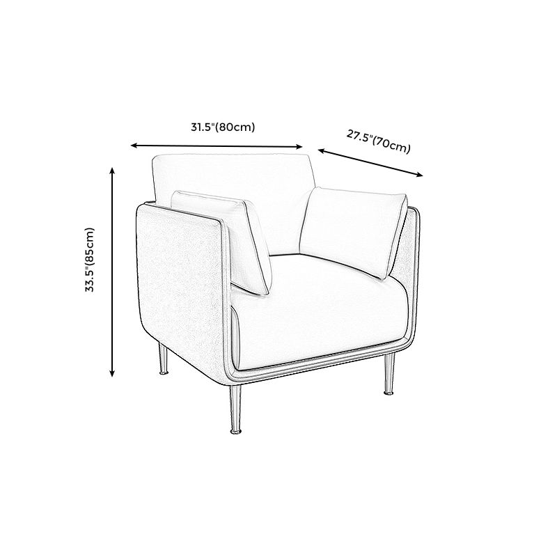 Contemporary Fabric Cushions Sofa 33.46"High Pillow Top Arm Sofa for Restaurant Clearhalo 'furn' 'furn_sofas' 'Furniture' 'furniture_sofas' 'kitchen' 'kitchen_sofas' 'Living Room Furniture' 'Sofa' 'sofas' 1200x1200_b0c19d83-9636-445d-a2f1-1fd372228b41