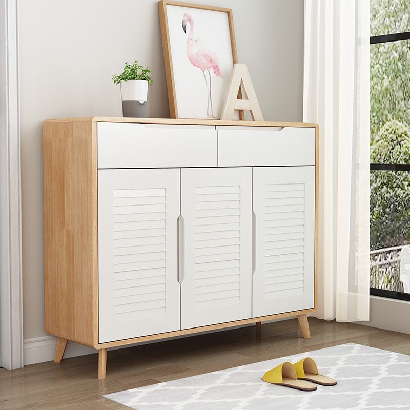 Contemporary Rubberwood Rectangle Cabinet with 2 Drawers Accent Cabinet Clearhalo 'Cabinets & Chests' 'cabinets_chests' 'furn' 'furn_cabinets_chests' 'Furniture' 'Living Room Furniture' 1200x1200_b0c24978-1d21-4ffa-8f58-383ae2ac26b4
