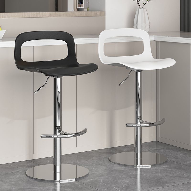 Modern Plastic Adjustable Height Swivel Bar Stool with Footrest