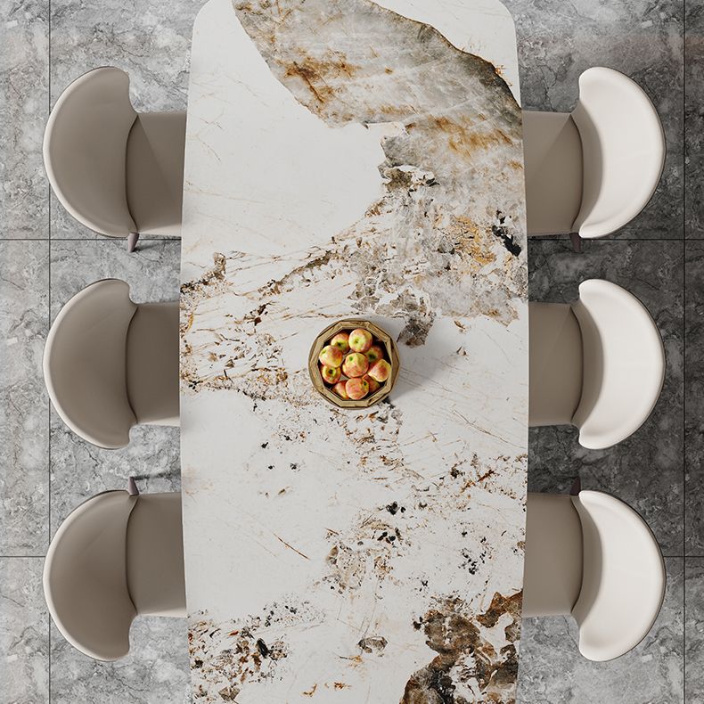 Nordic Glam Rectangle Sintered Stone Dining Table Set 1/4/6/7 Pieces Dining Set Clearhalo 'Dining Room Sets' 'Dining Tables & Seating' 'dining_room_set' 'furn' 'furn_dining_room_set' 'Furniture' 'furniture_dining_room_set' 'Kitchen & Dining Furniture' 1200x1200_b0c3e06f-83a1-4568-93a2-b2ce86b5eddd