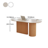 Solid Wood Dining Table Oval Double Pedestal Brown Furniture for Restaurant Clearhalo 'Dining Tables & Seating' 'Dining Tables' 'dining_table' 'furn' 'furn_dining_table' 'Furniture' 'furniture_dining_table' 'Kitchen & Dining Furniture' 'kitchen' 'kitchen_dining_table' 1200x1200_b0c41e1e-010c-4169-9eef-816a6ca90eec