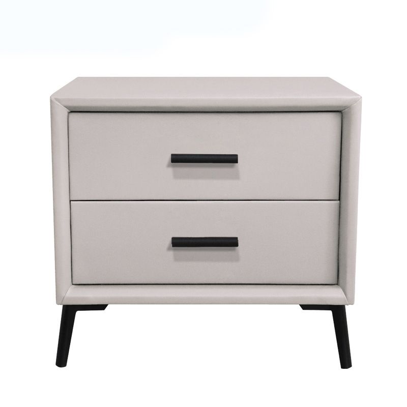 Two Drawer Solid Color Wood Nightstand 19.2"Tall Night Table Clearhalo 'Bedroom Furniture' 'furn' 'furn_night_stand' 'Furniture' 'night_stand' 'Nightstands' 1200x1200_b0c45f34-82a4-48e8-ace7-c6c2fd3a9a6b