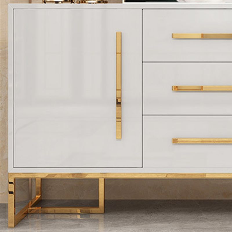 Glam Sideboard Buffet 3 Drawers and 2 Doors Cabinets Matte High Gloss Sideboard Clearhalo 'buffet_sideboard' 'Buffets & Sideboards' 'furn' 'furn_buffet_sideboard' 'Furniture' 'Kitchen & Dining Furniture' 1200x1200_b0c811ff-1547-474b-bcbd-c7e44167e69d