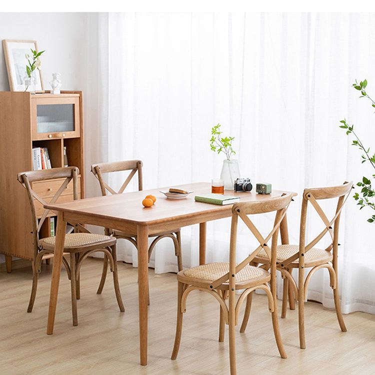 Wood Wicker Traditional Dining Chair Dining Room Armless Cross Back Chair Clearhalo ' kitchen&dining_furn' 'Dining Chairs' 'Dining Tables & Seating' 'dining_chair' 'furn' 'furn_dining_chair' 'Furniture' 'furniture_dining_chair' 'Kitchen & Dining Furniture' 'kitchen' 1200x1200_b0c85c11-46fc-426e-a67e-7a3cddb2ac19