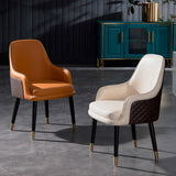 Contemporary Style Arm Solid Back Dining Chair Upholstered Dining Chairs Clearhalo ' kitchen&dining_furn' 'Dining Chairs' 'Dining Tables & Seating' 'dining_chair' 'furn' 'furn_dining_chair' 'Furniture' 'furniture_dining_chair' 'Kitchen & Dining Furniture' 'kitchen' 1200x1200_b0c890ba-06b0-488b-938a-145c79bf07fb