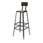 Industriële metalen Bar Stool Bar Hoogte Armloze ontlasting met zwarte benen