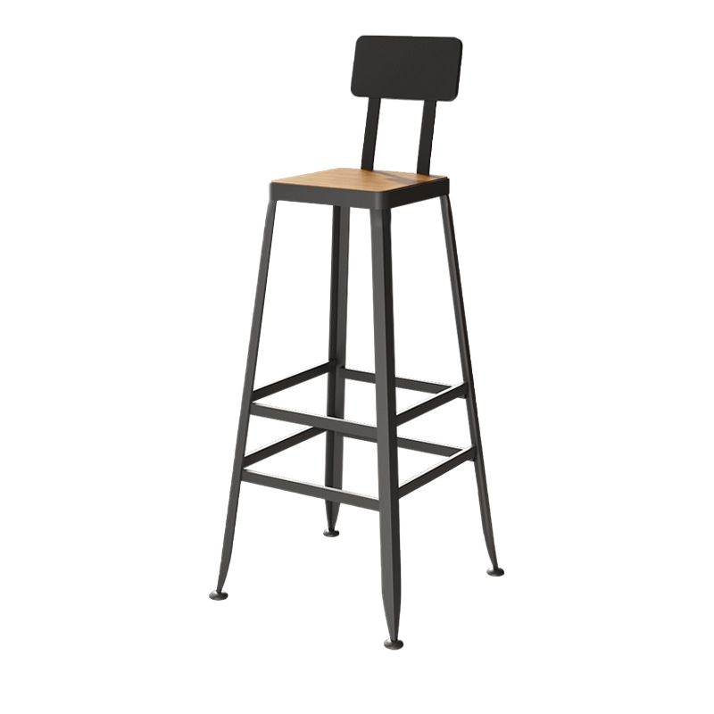 Industriële metalen Bar Stool Bar Hoogte Armloze ontlasting met zwarte benen