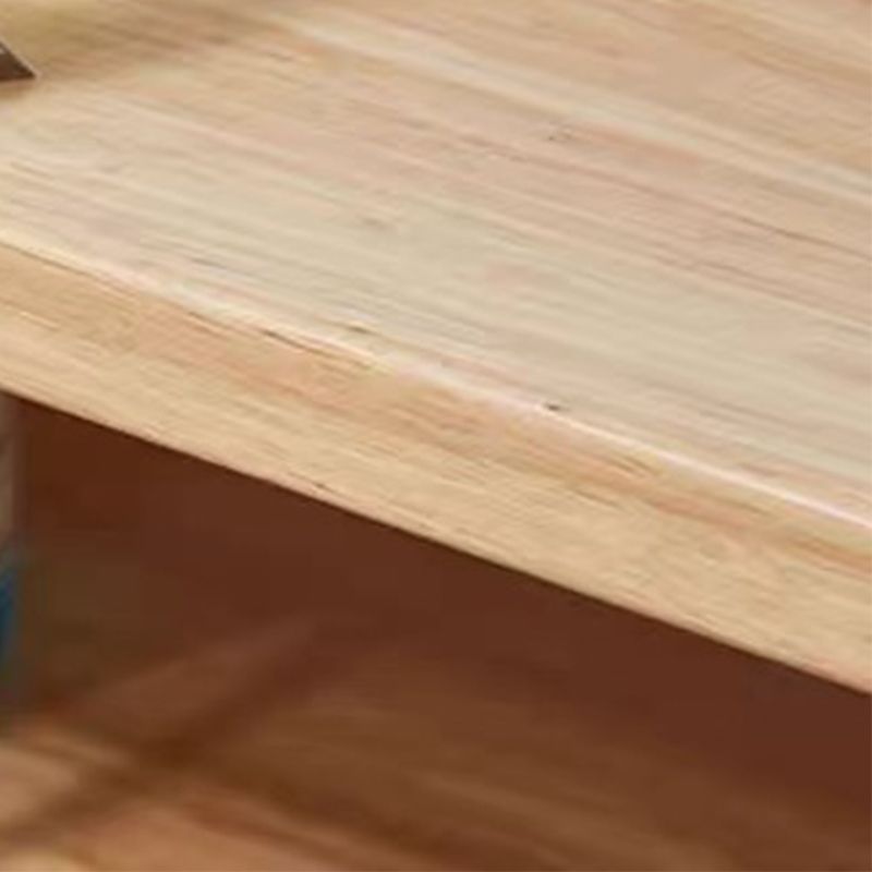 Mesa de centro individual rectangular de madera maciza contemporánea con estante de almacenamiento