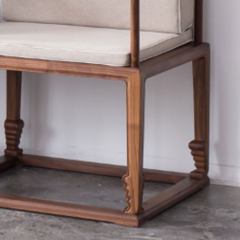 Traditional Style Dining Chair Wooden Open Back Arm Chair for Home