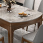 Sintered Stone Dining Table Round Dinner Table with Rubberwood Frame for Dining Room