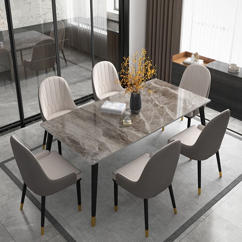 Nordic 1/2/5/7 Pieces Dining Set Rectangular Sintered Stone Dining Table Set for Home Use Clearhalo 'Dining Room Sets' 'Dining Tables & Seating' 'dining_room_set' 'furn' 'furn_dining_room_set' 'Furniture' 'furniture_dining_room_set' 'Kitchen & Dining Furniture' 'kitchen&dining_furn' 'kitchen' 1200x1200_b0cca818-cbbc-4c19-959e-478f5442818c