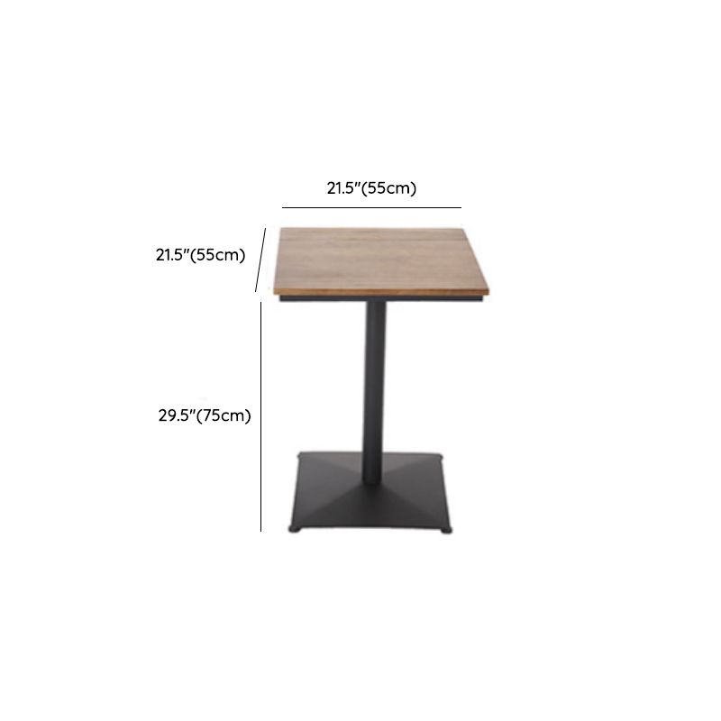 Industrieller Bistro-Stehtisch mit Sockel aus massivem Holz und Metall