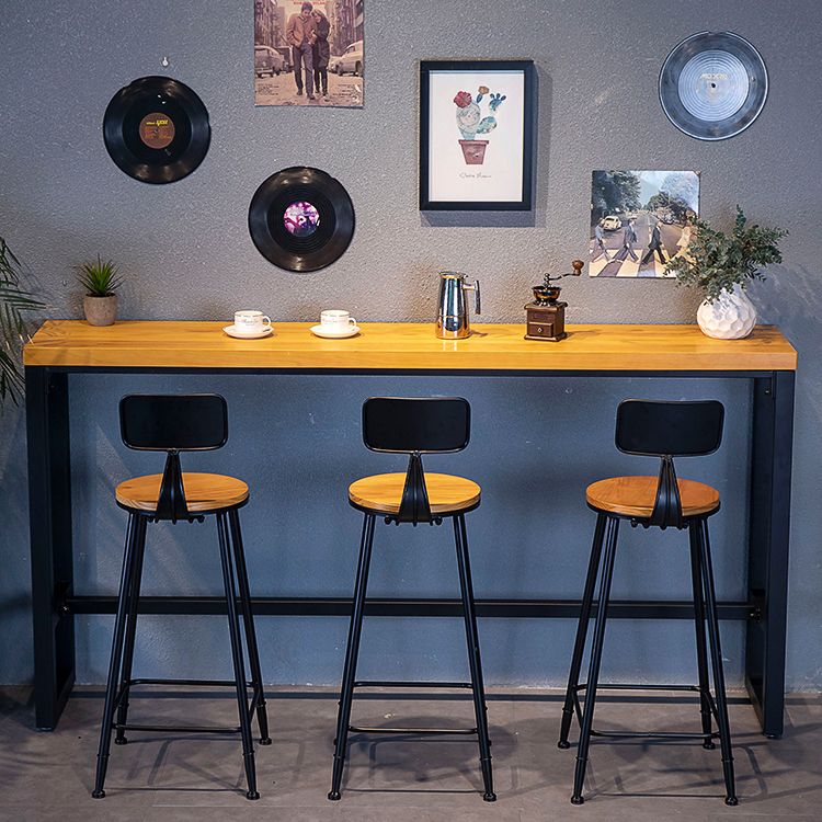 1/4/7/9 Piezas Juego de mesa de barra de hierro industrial Rectángulo Bistro de madera de pino con reposapiés