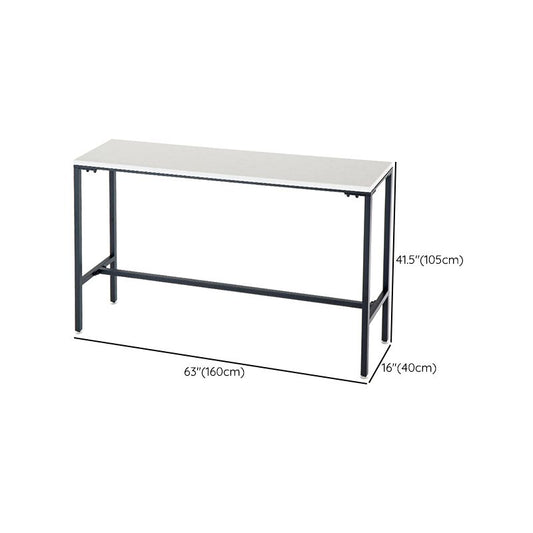 モダンなスタイルバーテーブルフェイク大理大理石固定ビストロバーデスクフットレスト付き