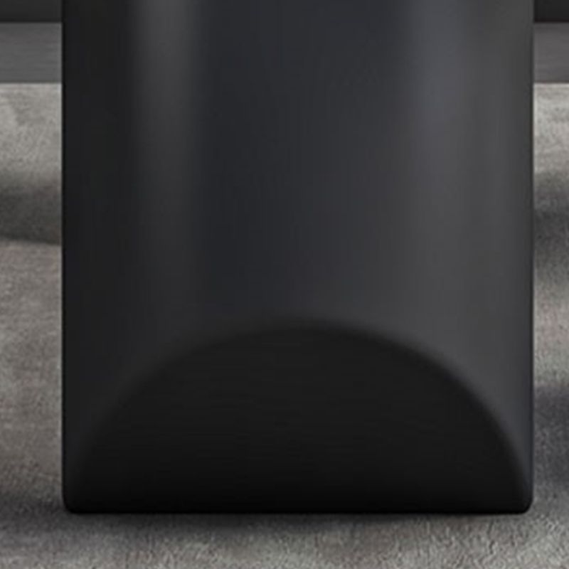 Rectangle Black Base Dining Site Table Modern Stone Double Pedestal Table Clearhalo 'Dining Tables & Seating' 'Dining Tables' 'dining_table' 'furn' 'furn_dining_table' 'Furniture' 'Kitchen & Dining Furniture' 1200x1200_b0cfcf58-61e5-47de-9874-f7453210dbb0