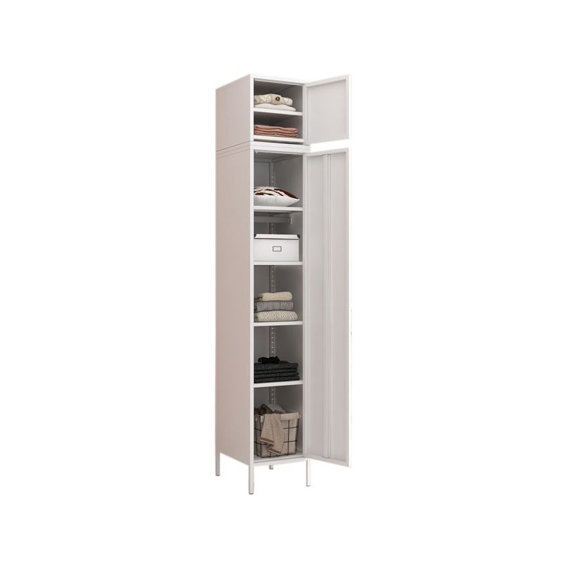 Steel Storage Cabinet Contemporary Non-Hanging Armoire for Home
