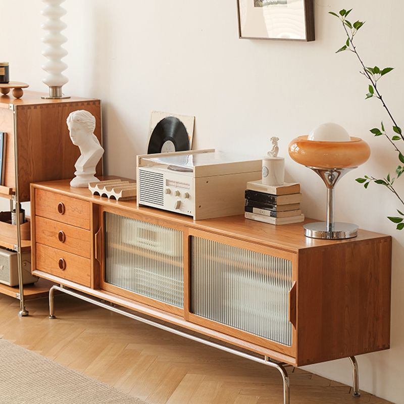 Scandinavian TV Media Console Solid Wood Media Console with Drawers Clearhalo 'furn' 'furn_tv_stands_entertainment_centers' 'Furniture' 'Living Room Furniture' 'TV Stands & Entertainment Centers' 'TV Stands & Media Storage Furniture' 'tv_stands_entertainment_centers' 1200x1200_b0d037f8-f499-47cd-bc6d-8b4b090fc421