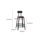 Contemporary Square Dining Stools Metal Bar Stools with Footrest