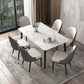 Traditional Luxury Rectangle Dining Table Sintered Stone Table with 4 Legs for Dining Room Clearhalo ' dining_table' 'Dining Tables & Seating' 'Dining Tables' 'Furniture' 'furniture_dining_table' 'Kitchen & Dining Furniture' 'kitchen&dining_furn' 'kitchen' 'kitchen_dining_table' 1200x1200_b0d288d2-dc61-4bd9-9b78-6174f9c67294