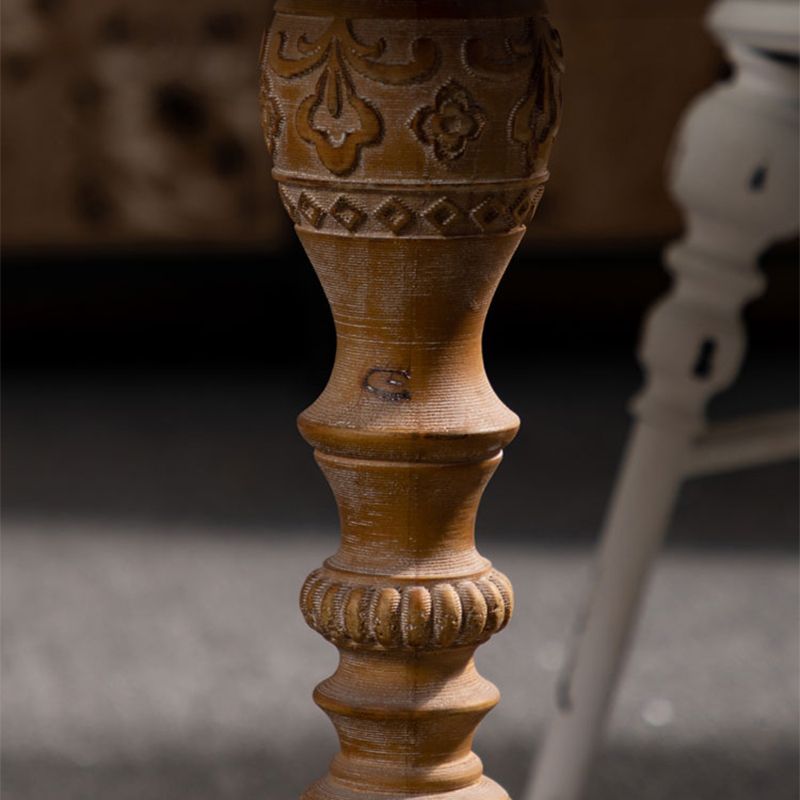 フランスのカントリー台座端テーブルソリッドウッドアンティークブラウン/ホワイトサイドテーブル