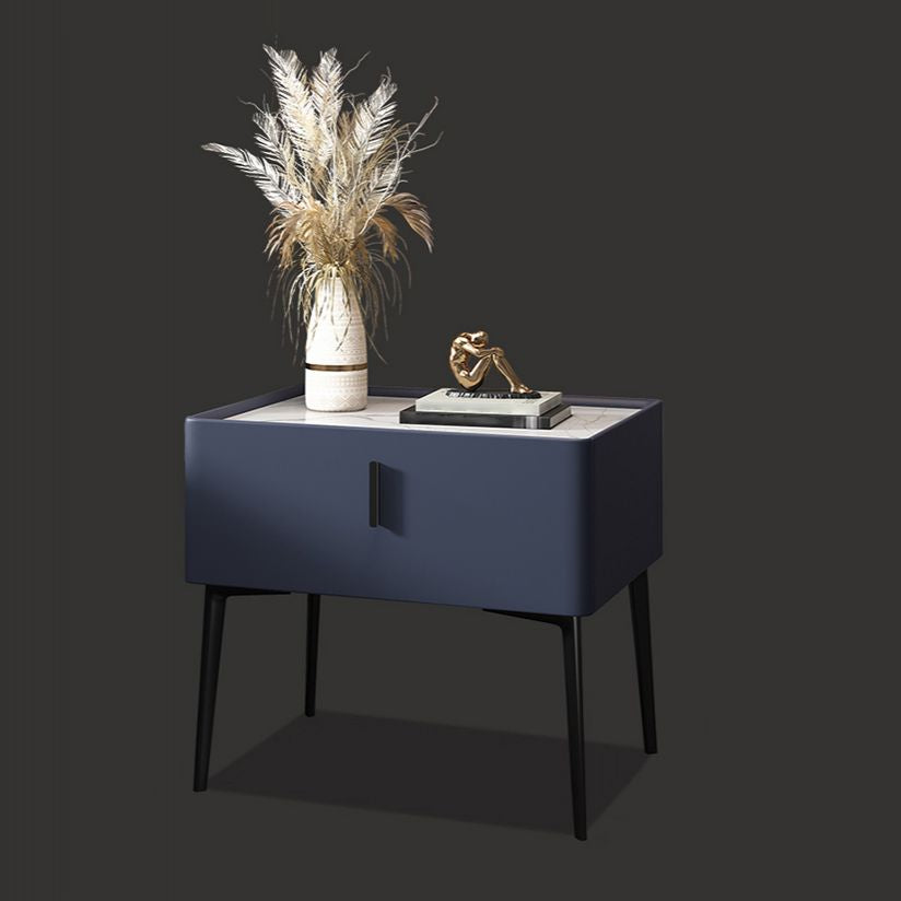 2-Drawer Nightstand with 4 Legs 20" Tall Stone Top Night Table Clearhalo 'Bedroom Furniture' 'furn' 'furn_night_stand' 'Furniture' 'night_stand' 'Nightstands' 1200x1200_b0d4ba29-acd5-4127-93b6-974809023b1b